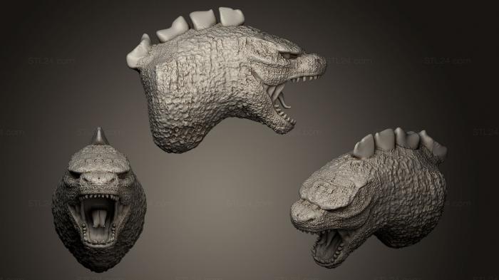 Маски и морды животных (Годзилла, MSKJ_0107) 3D модель для ЧПУ станка